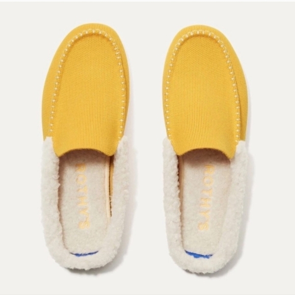 Rothys, "The Scuff" Wool Blend Womens Slip On Mule Slipper, Popcorn Yellow, Sz 9 - Picture 2 of 10